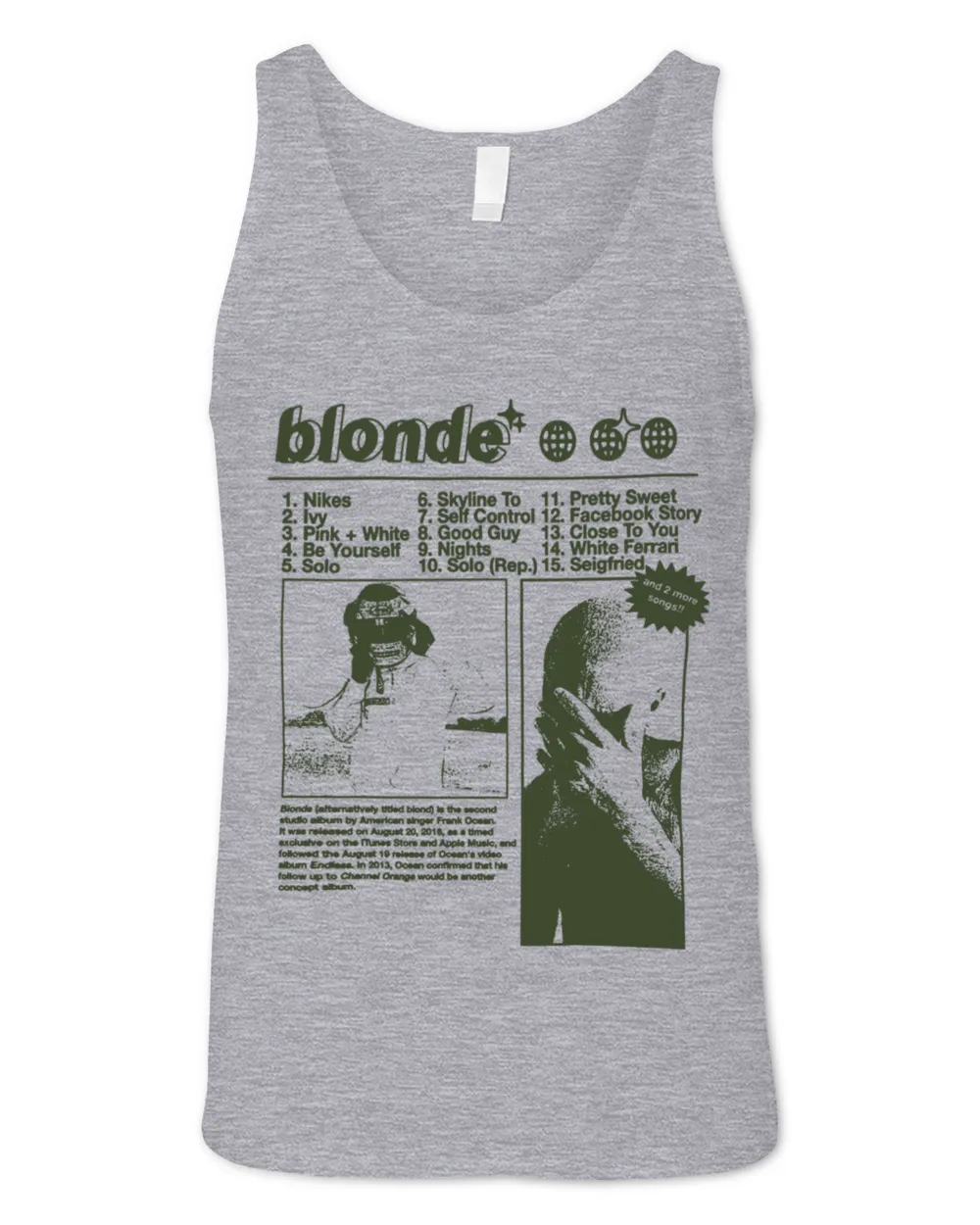 Frank Ocean Blond Tee – Inspired Blonded Album T-Shirt, Ivy Nikes Merch Gift Unisex Jersey Tank sport-grey xs