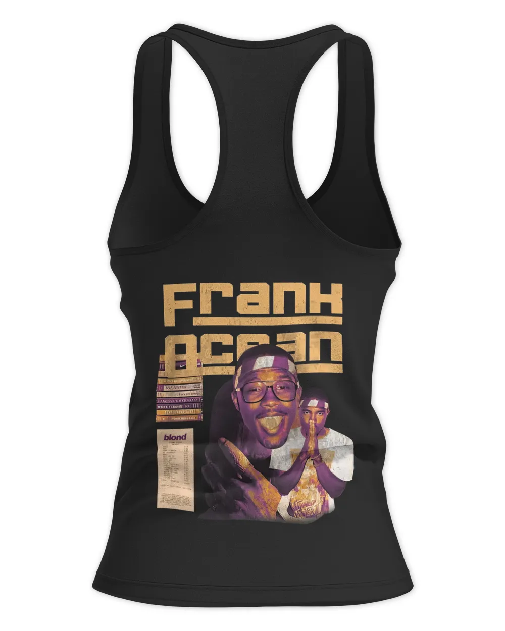 Frank Ocean LIMITED Hoodie – Blonde Album-Inspired Two-Sided Streetwear Women's Ideal Racerback Tank black xs