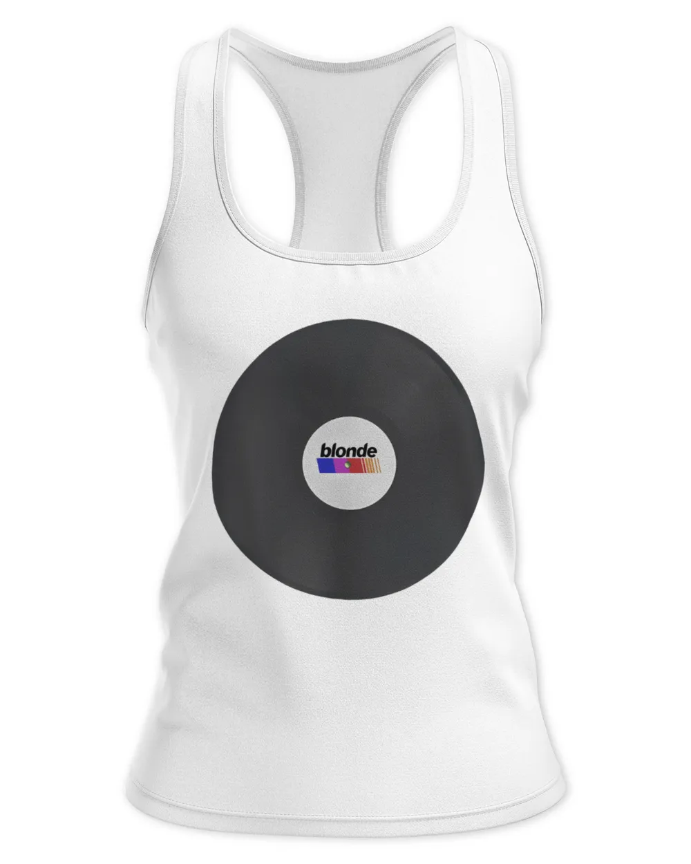 Frank Ocean Sweatshirt – Blond Album Vinyl Record Graphic Pullover Women's Ideal Racerback Tank white xs