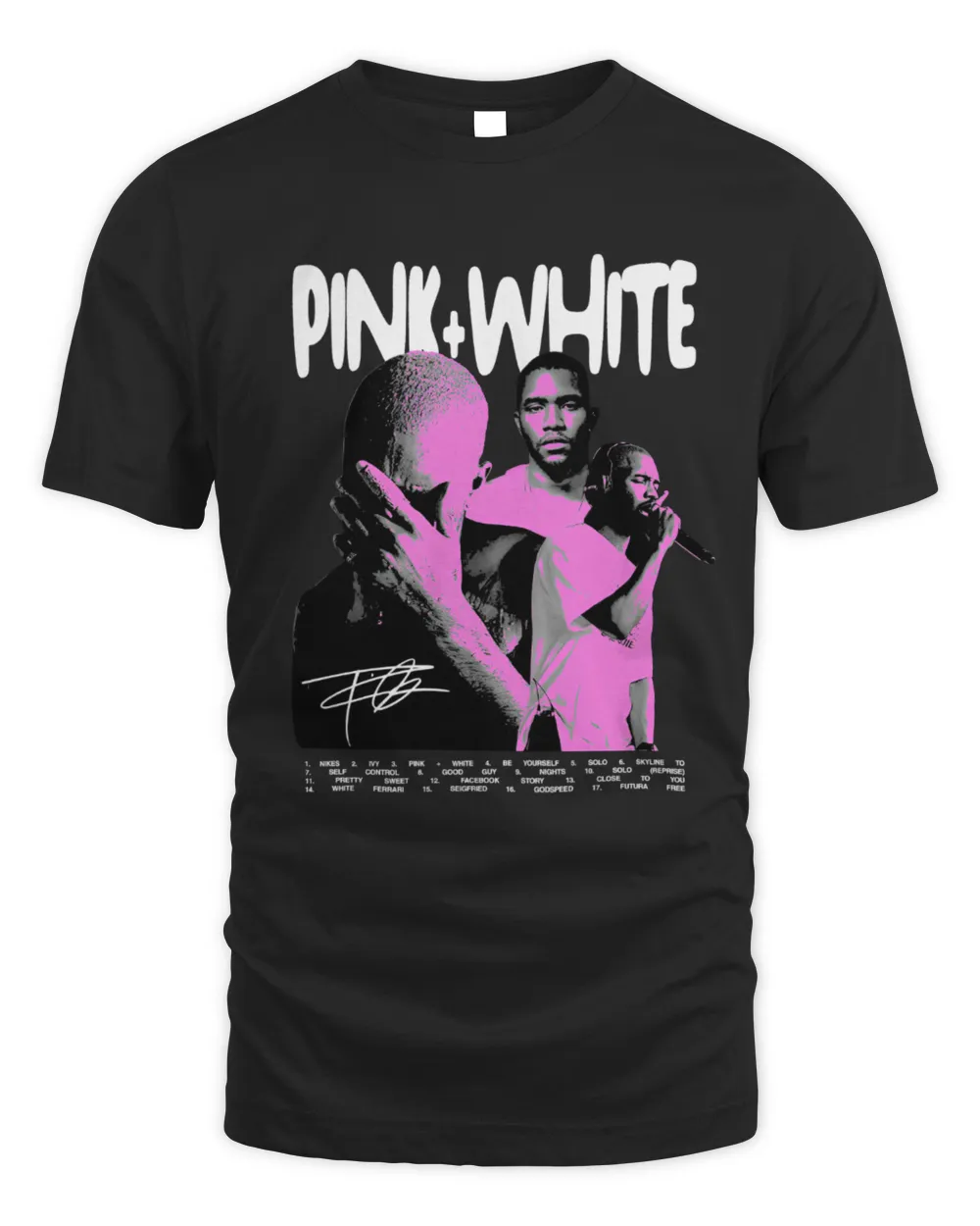 Frank Ocean Pink & White T-Shirt – Vintage Blond Album Graphic Tee Unisex Standard T-Shirt black s