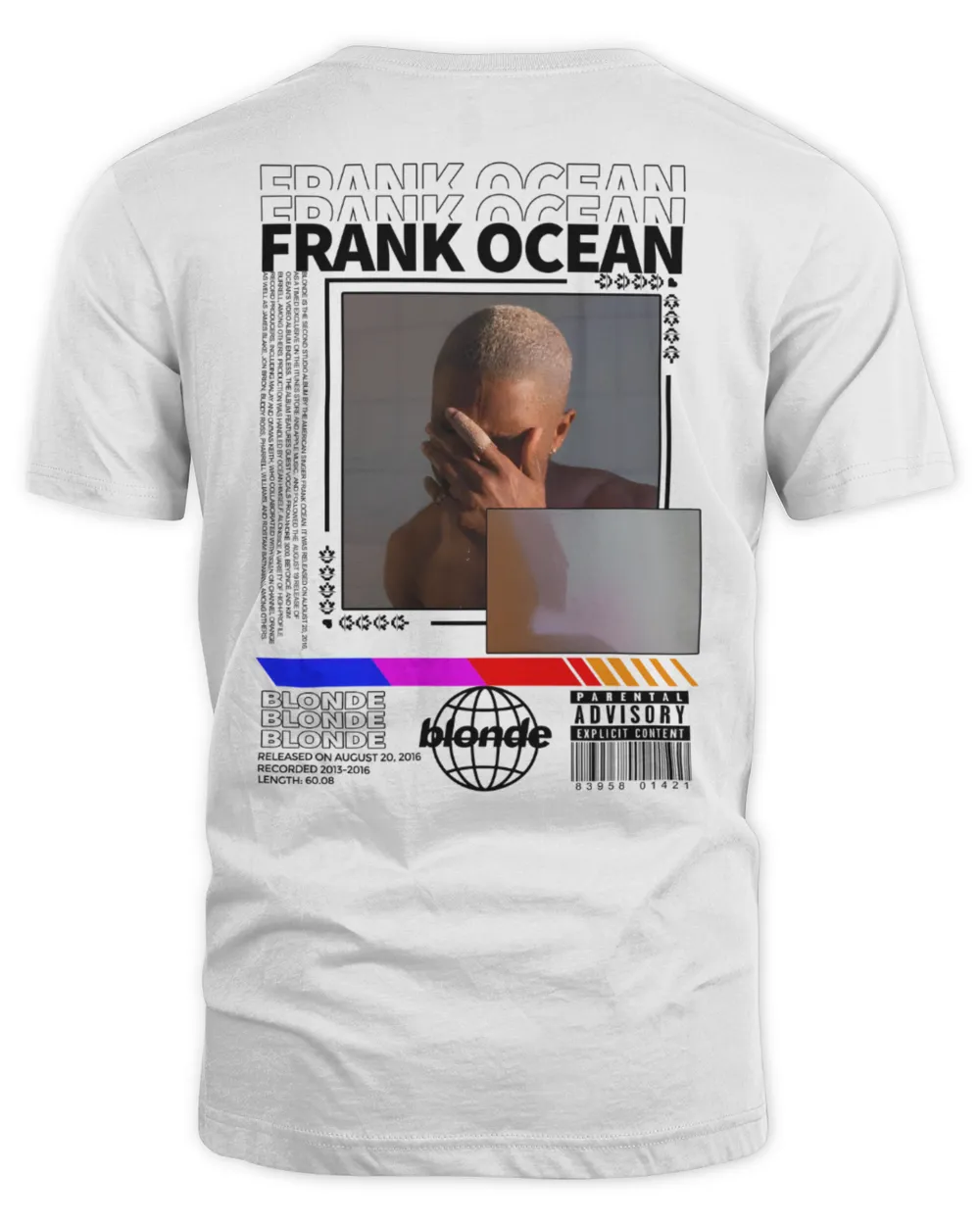 Frank Ocean BLONDE Hoodie – Two-Sided Trendy Blond Album Unisex Sweatshirt Unisex Standard T-Shirt white s