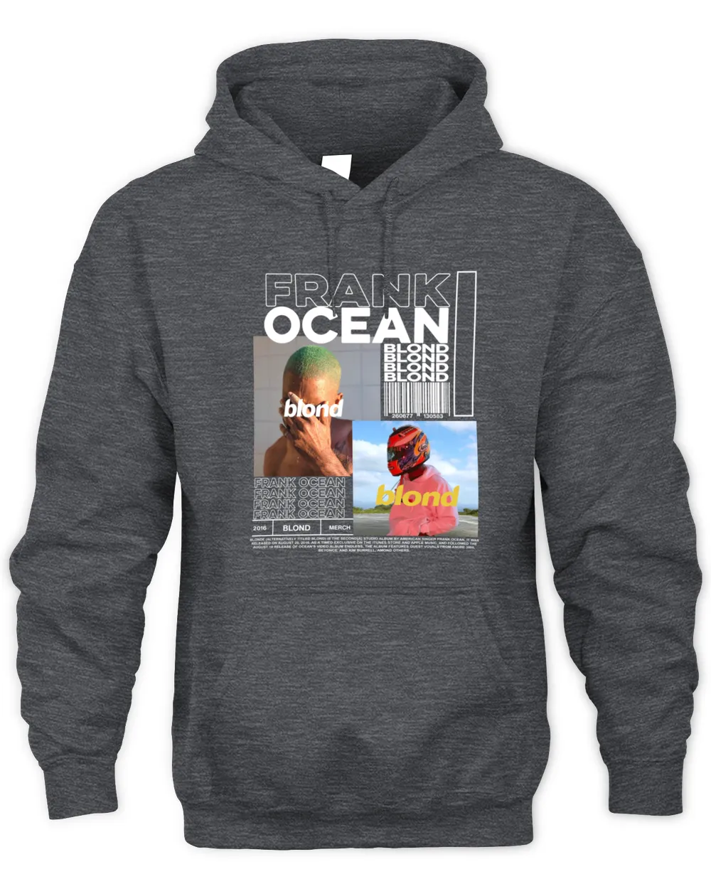 Frank Ocean Vintage 90s T-Shirt – Blond Album Hip-Hop Bootleg Tee Unisex Hoodie dark-heather s