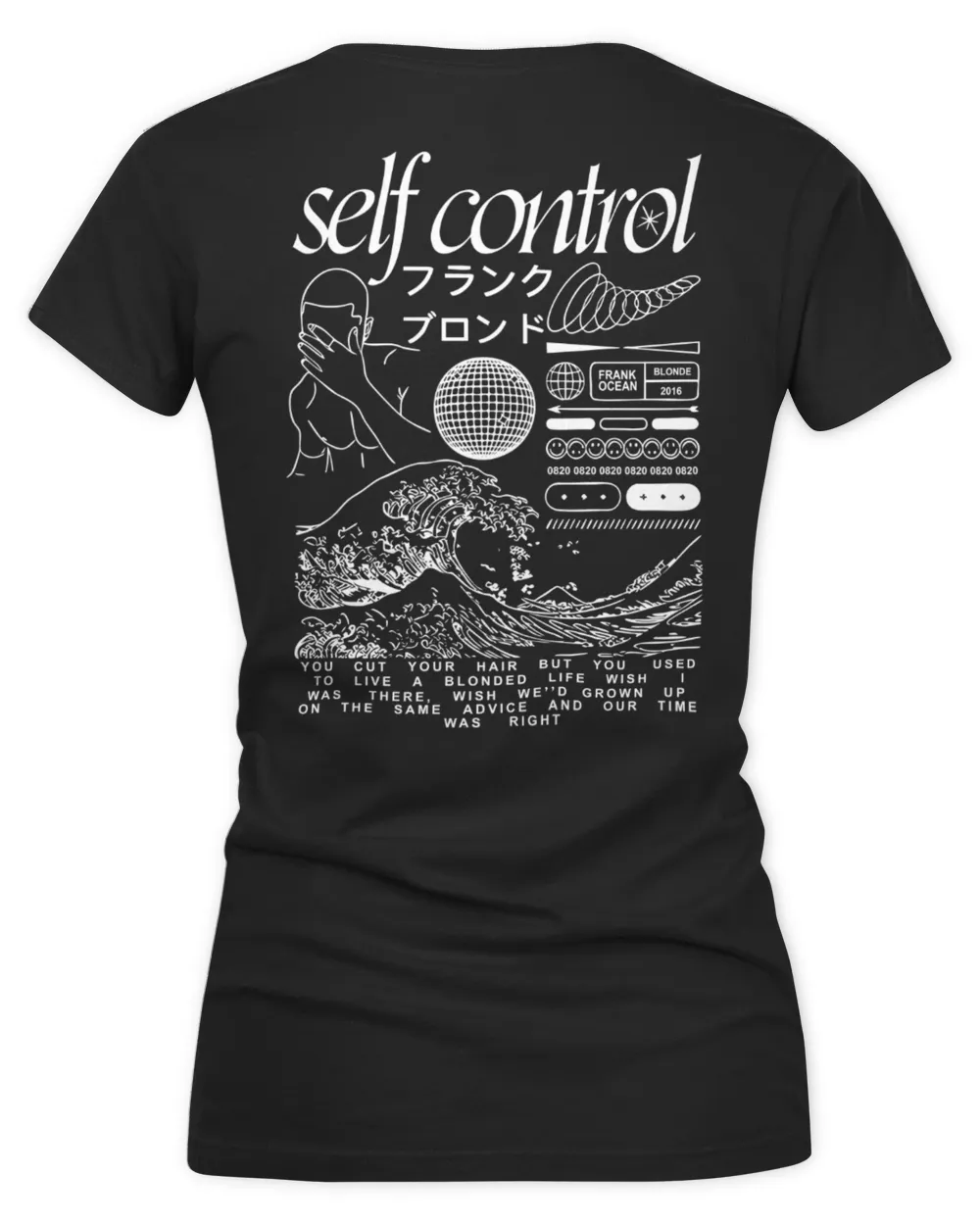 Frank Ocean BLOND Hoodie – Self Control Album-Inspired Two-Sided Sweatshirt Women's V-Neck T-Shirt black s