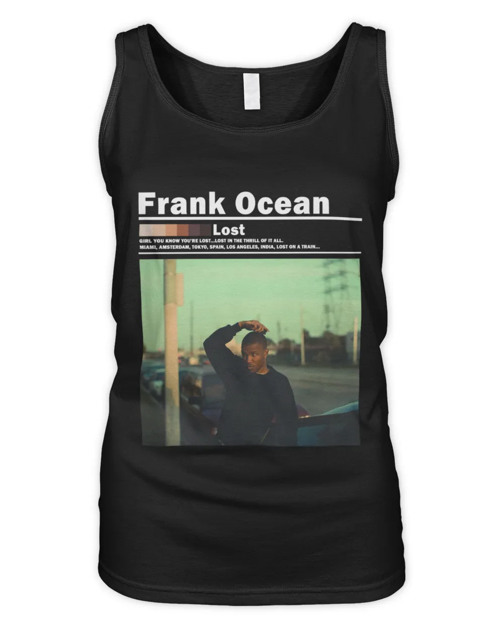 Frank Ocean Lost Sweatshirt– Nostalgia Ultra-Inspired Music Merch Women's Tank Top black s