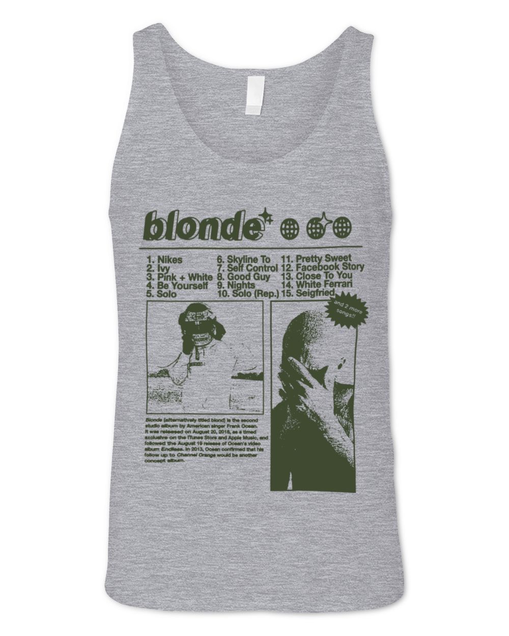 Frank Ocean Blond Tee – Inspired Blonded Album T-Shirt, Ivy Nikes Merch Gift Unisex Jersey Tank sport-grey xs