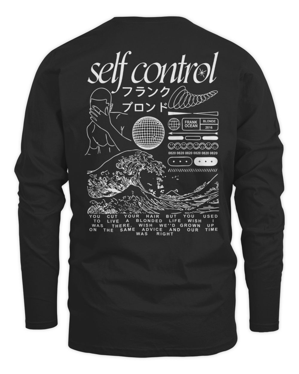 Frank Ocean BLOND Hoodie – Self Control Album-Inspired Two-Sided Sweatshirt Men's Long Sleeved T-Shirt black s