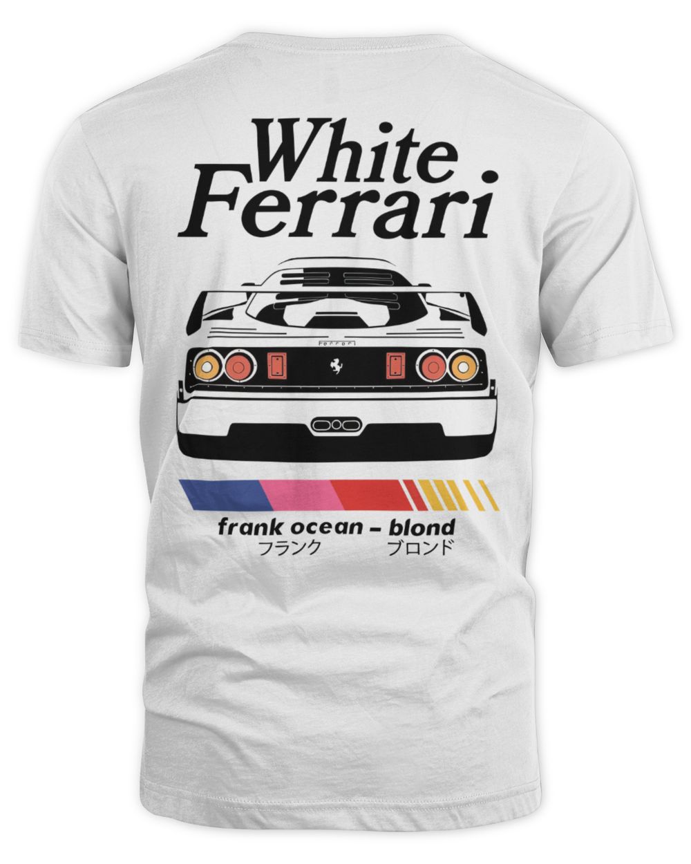 Frank Ocean Blond White Ferrari Tee – Inspired Blonded Album Unisex Shirt Unisex Standard T-Shirt white s