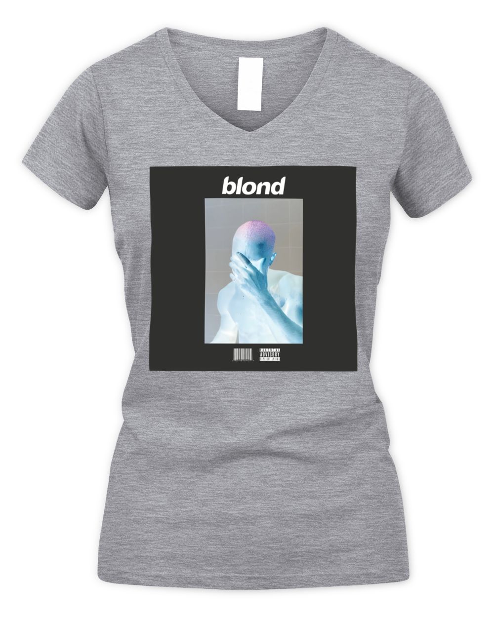 Frank Ocean Blond Album Cover Tee – Inverted Graphic Unisex Softstyle Shirt Women's V-Neck T-Shirt sport-grey s