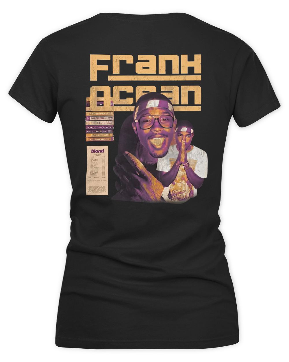 Frank Ocean LIMITED Hoodie – Blonde Album-Inspired Two-Sided Streetwear Women's V-Neck T-Shirt black s