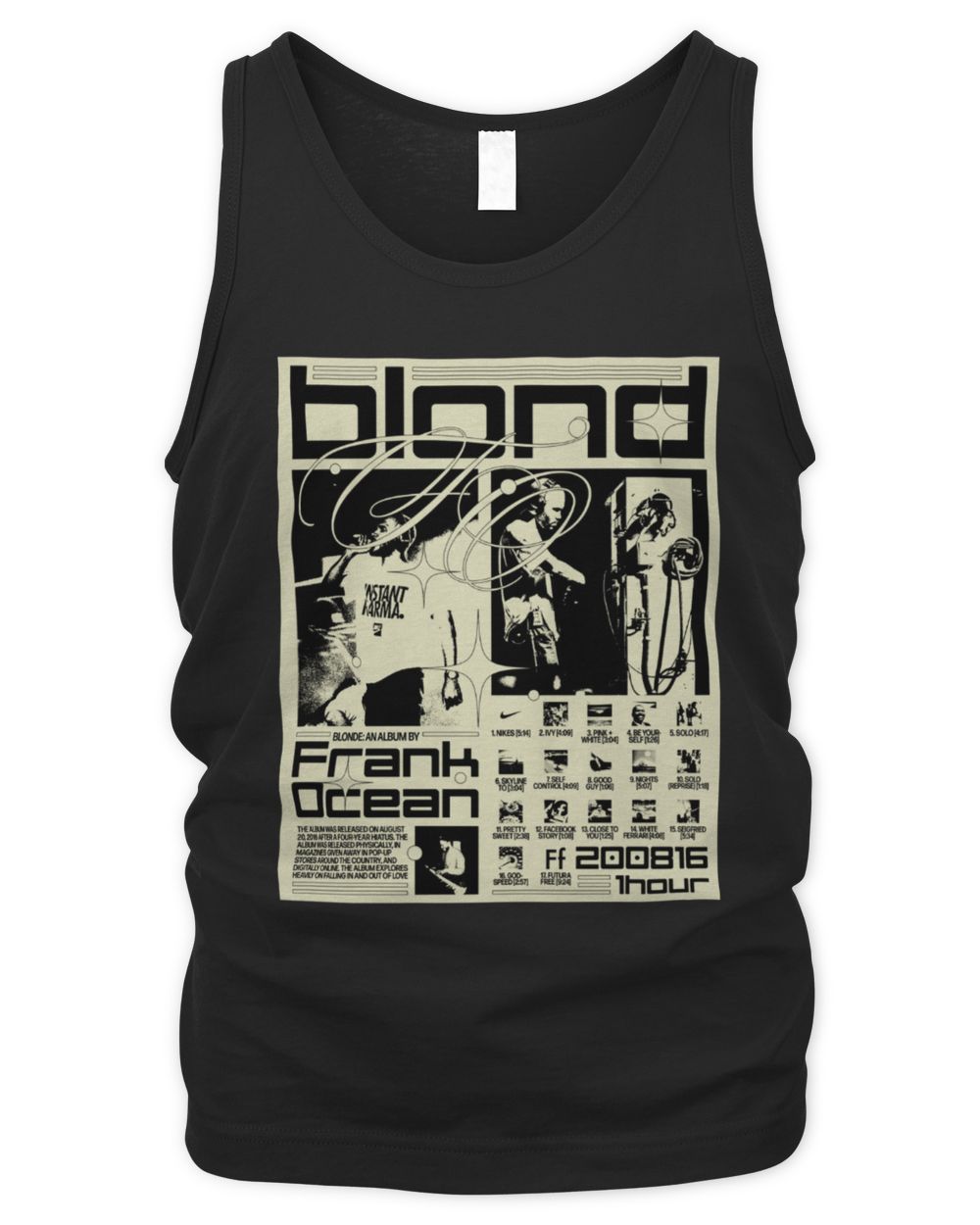 Blond Frank Ocean Shirt – 90s Hip-Hop Vintage Rap Graphic Unisex Tee Men's Tank Top black s