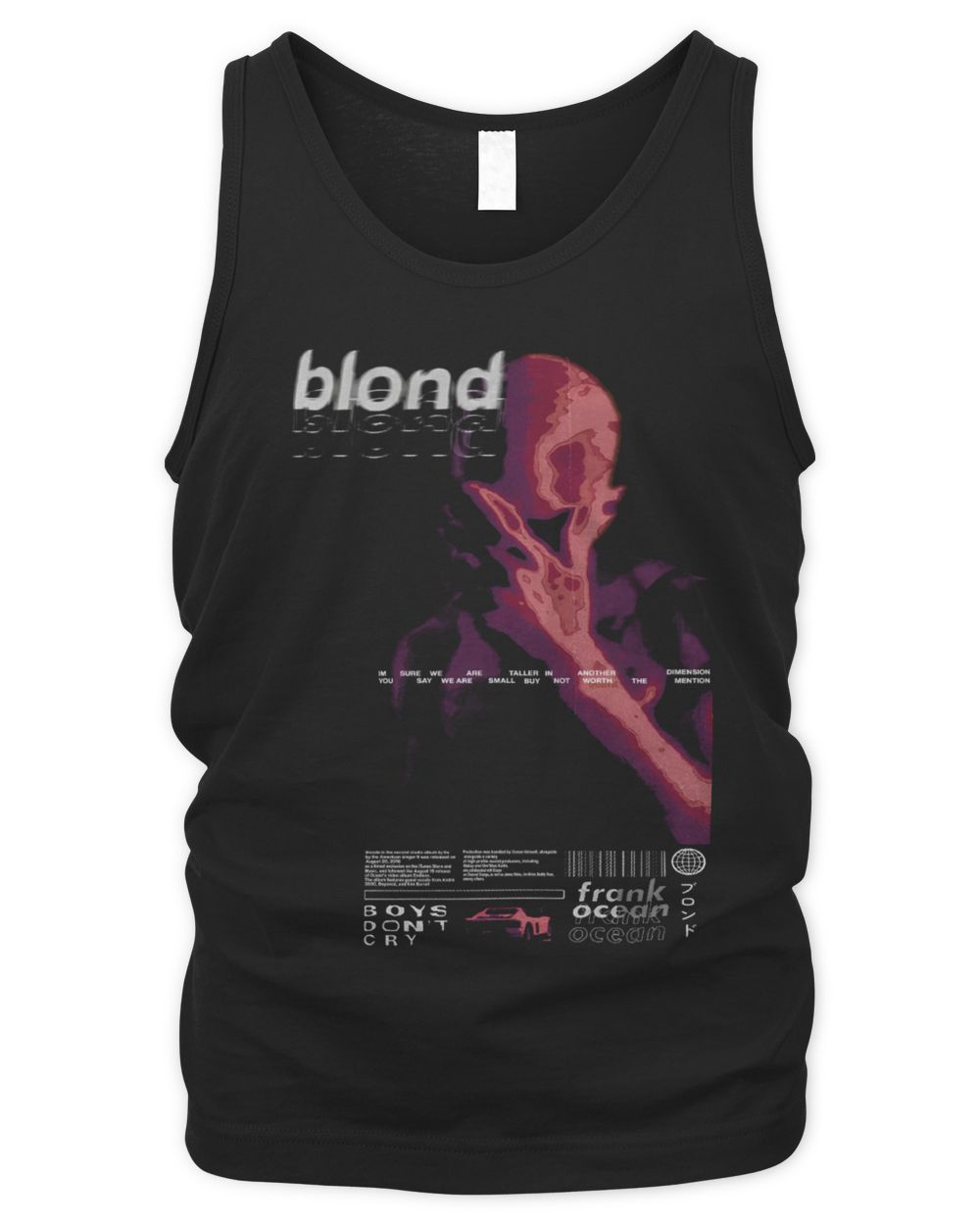 Frank Ocean Blond T-Shirt – Classic Album Cover Graphic Tee for Fans Men's Tank Top black s