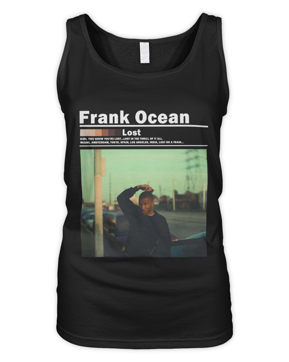 Frank Ocean Lost Sweatshirt– Nostalgia Ultra-Inspired Music Merch Women's Tank Top black s