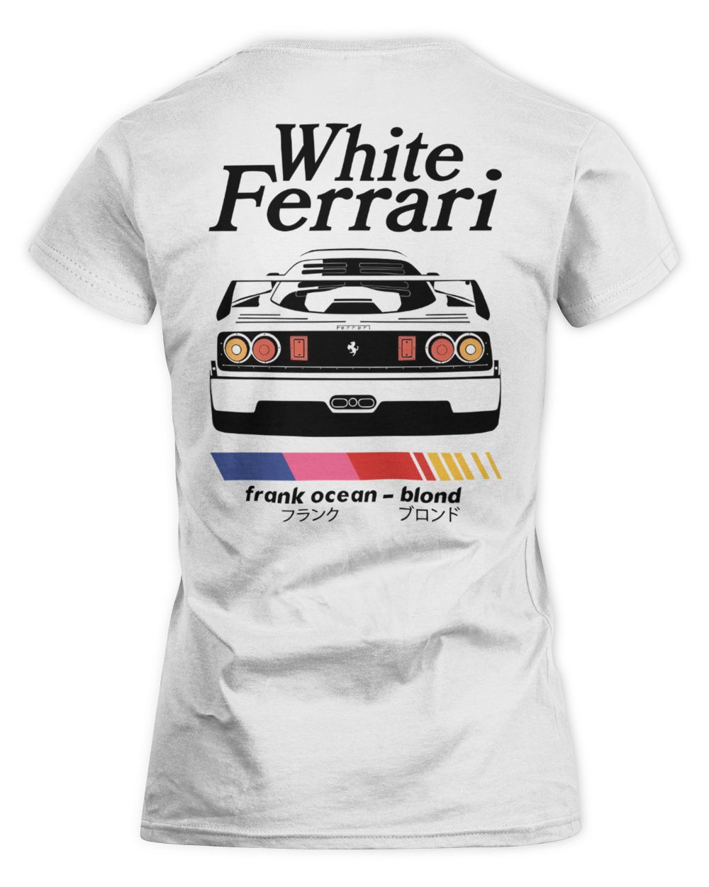 Frank Ocean Blond White Ferrari Tee – Inspired Blonded Album Unisex Shirt Women's Standard T-Shirt white s