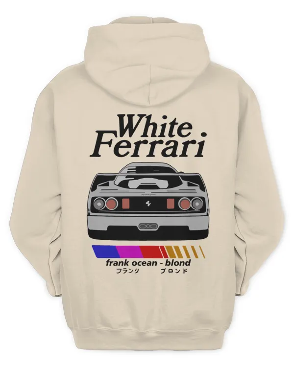 Frank Ocean White Ferrari Hoodie – Blonded Album-Inspired Unisex Sweatshirt